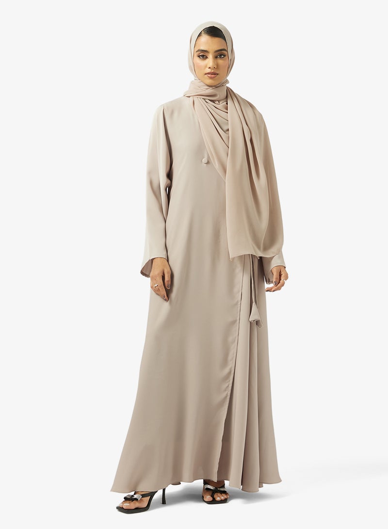 hayas closet Abaya with Crossover loops details - Image 1